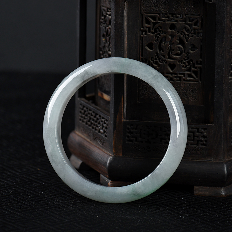 豆种翡翠手镯-红掌柜