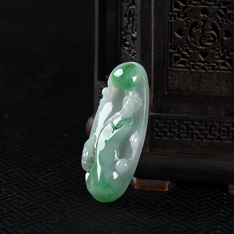 糯种翡翠美女吊坠-红掌柜