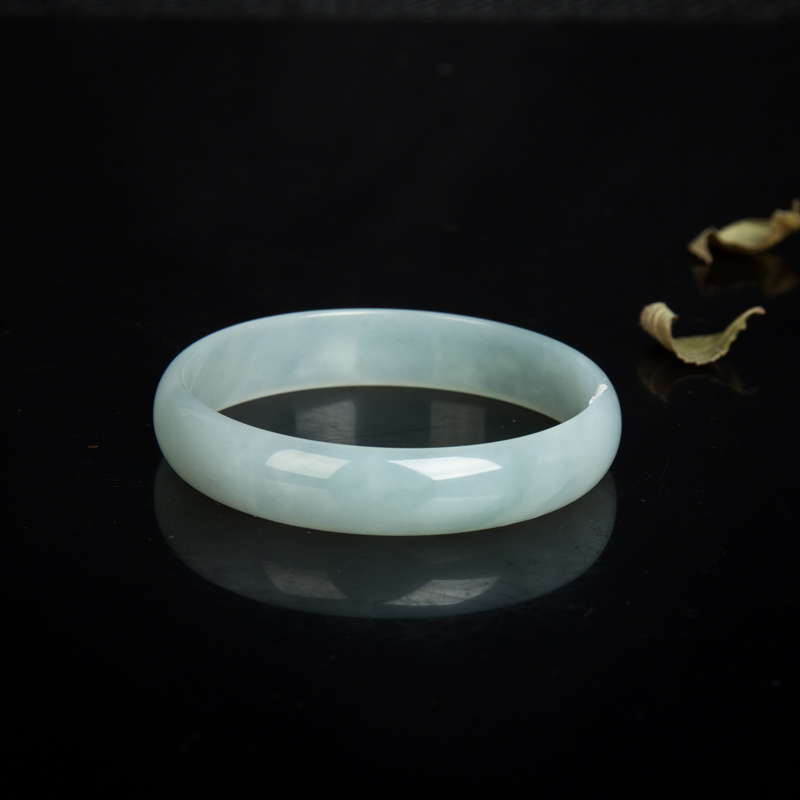 缅甸天然翡翠光面方镯-红掌柜