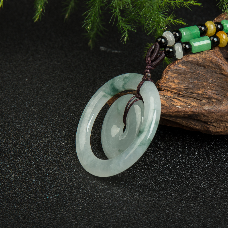 糯种翡翠平安扣吊坠-红掌柜