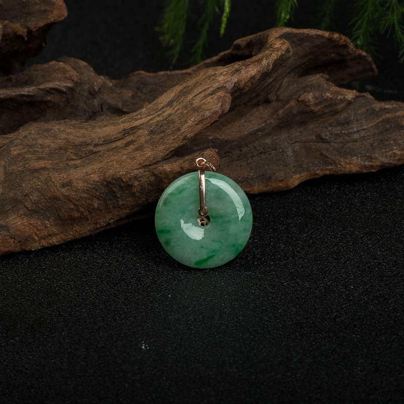 飘翠翡翠平安扣吊坠-红掌柜