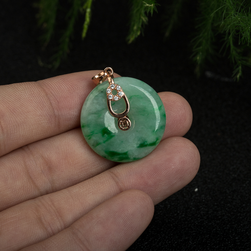 翡翠平安扣吊坠-红掌柜