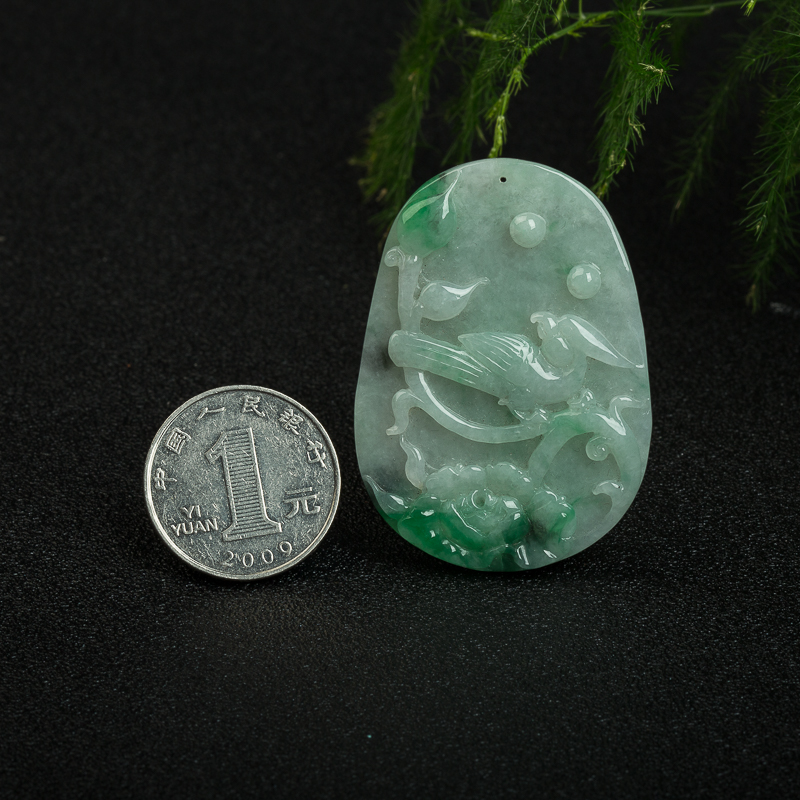 缅甸天然翡翠吉祥吊坠-红掌柜