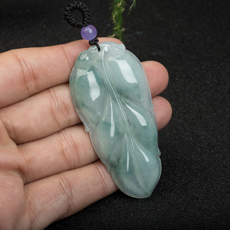 缅甸翡翠金枝玉叶吊坠-红掌柜