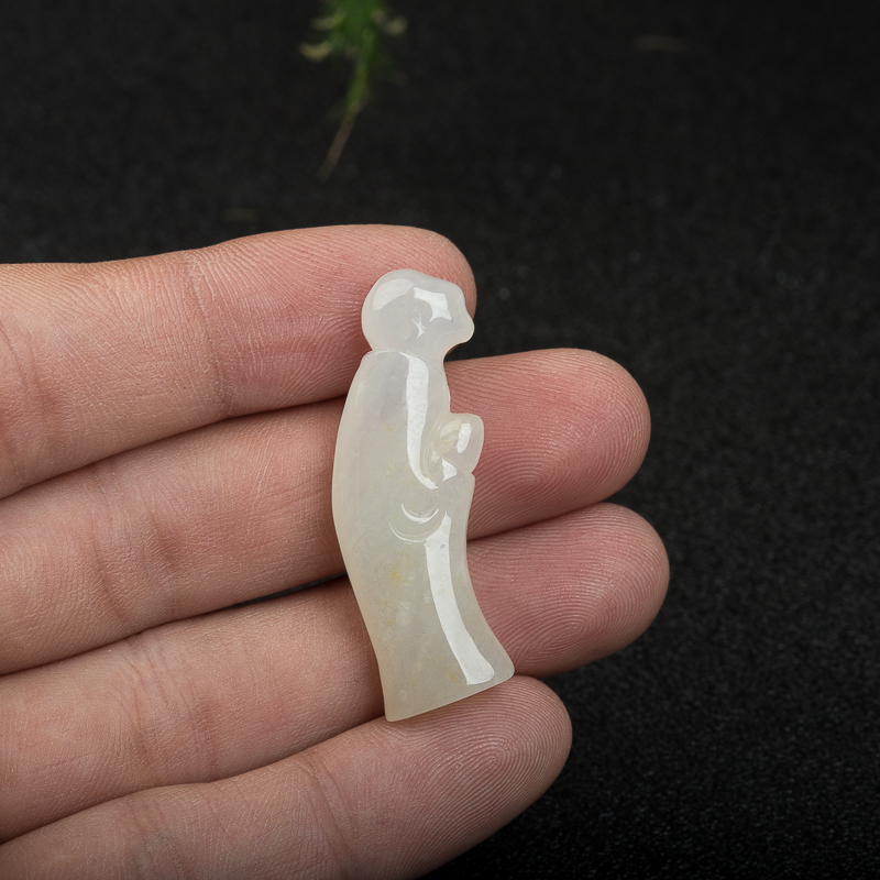 糯种翡翠悟道吊坠-红掌柜