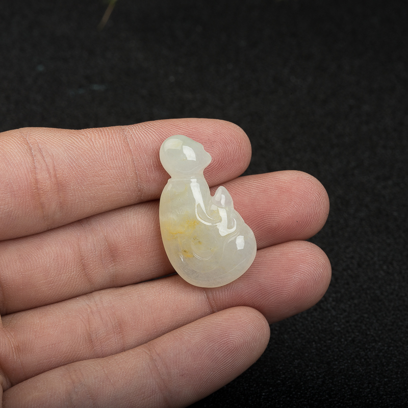 糯种翡翠悟道吊坠-红掌柜