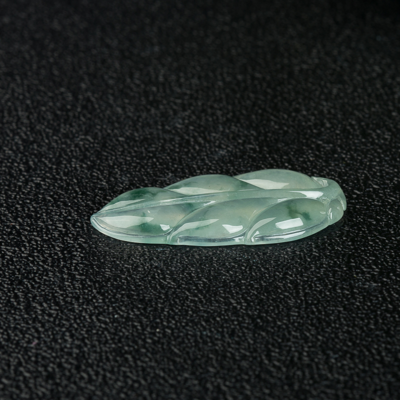 天然糯冰种飘花翡翠金枝玉叶吊坠-红掌柜