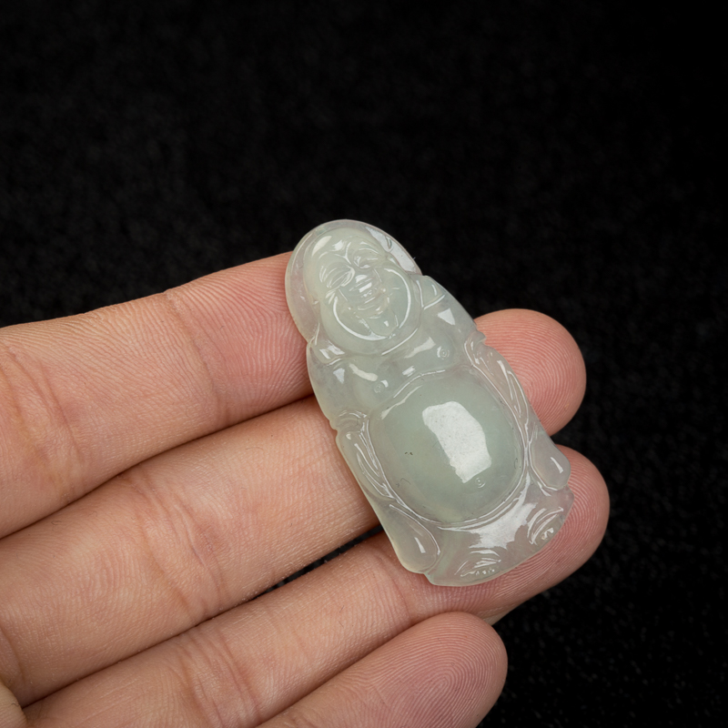 缅甸糯冰种翡翠逍遥佛吊坠-红掌柜