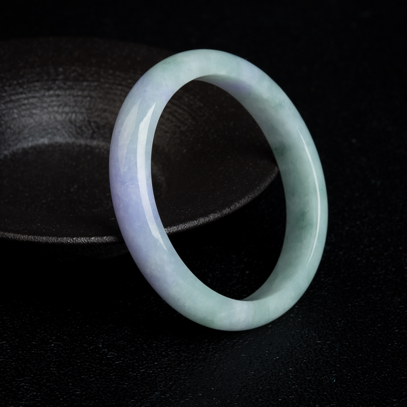 天然豆种春带彩翡翠贵妃镯-红掌柜