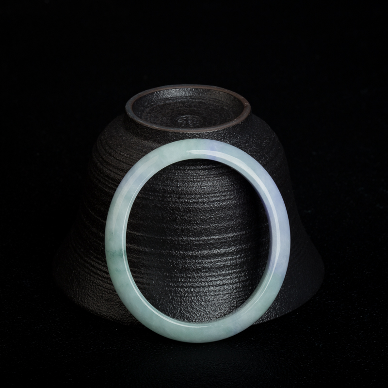 缅甸天然春带彩翡翠贵妃镯-红掌柜