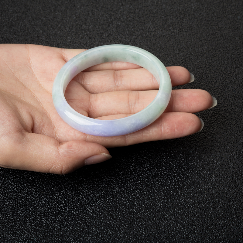 豆种春带彩翡翠贵妃镯-红掌柜