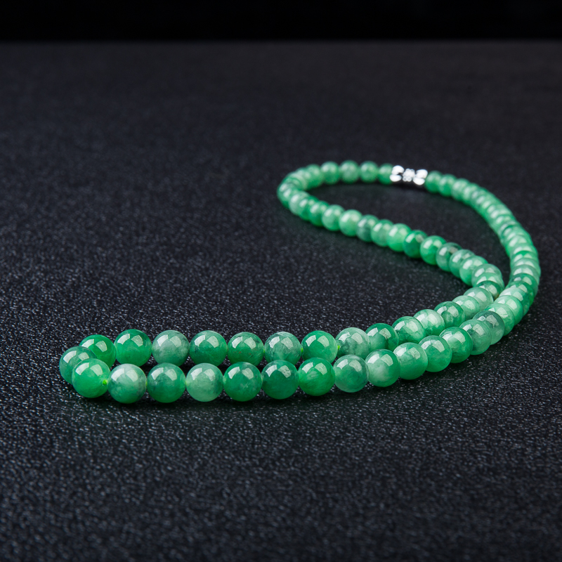 天然缅甸豆绿翡翠塔链-红掌柜