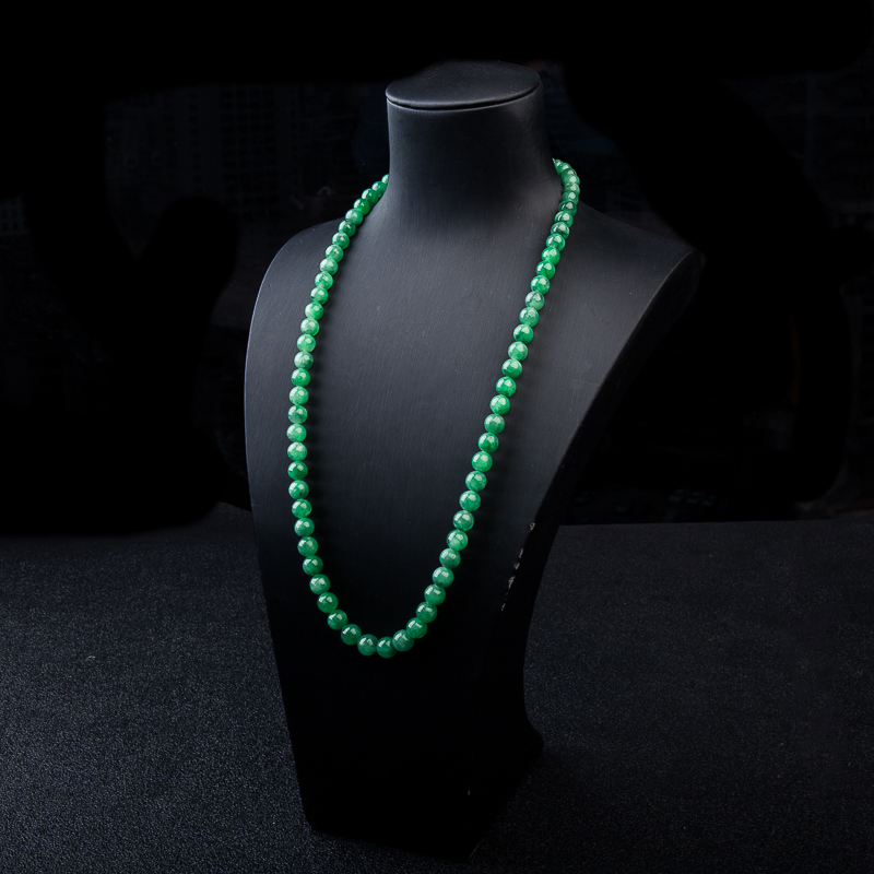 糯冰种豆绿翡翠塔链-红掌柜