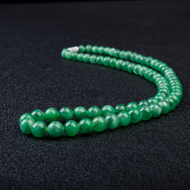 天然缅甸豆绿翡翠塔链-红掌柜
