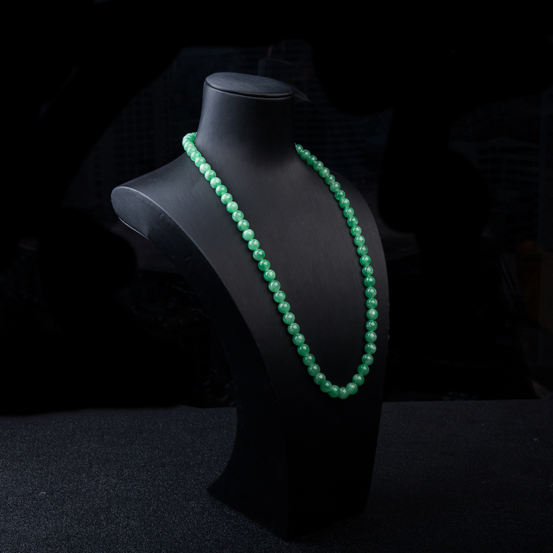 糯冰种豆绿翡翠塔链-红掌柜