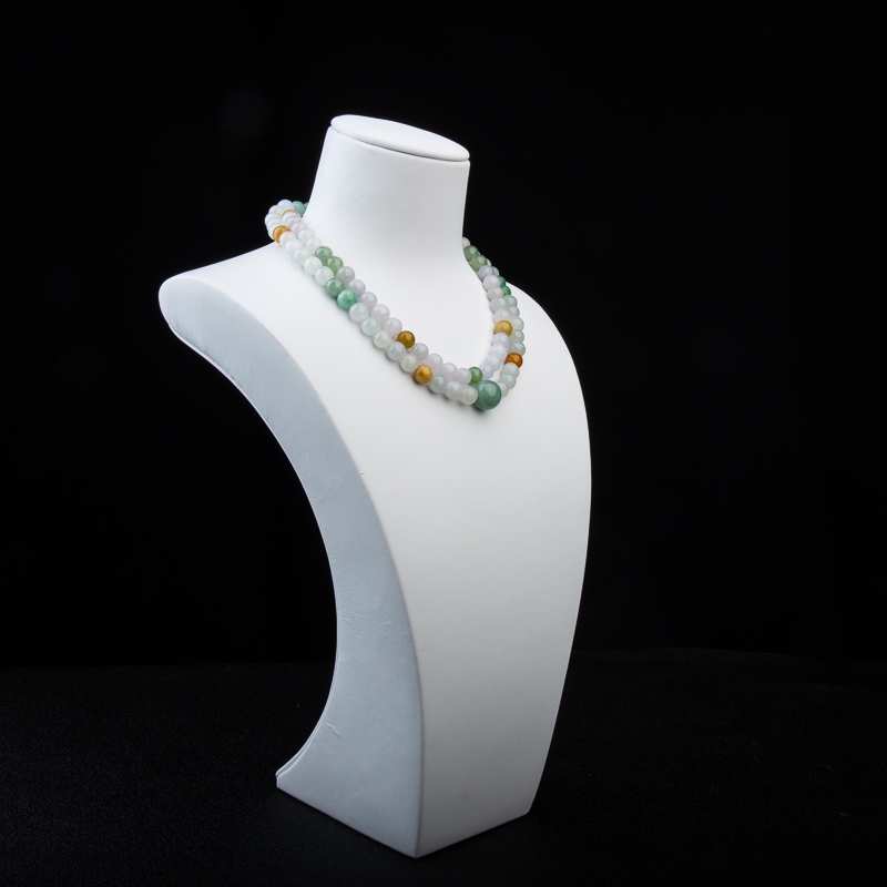 缅甸糯冰种翡翠珠联璧合项链-红掌柜