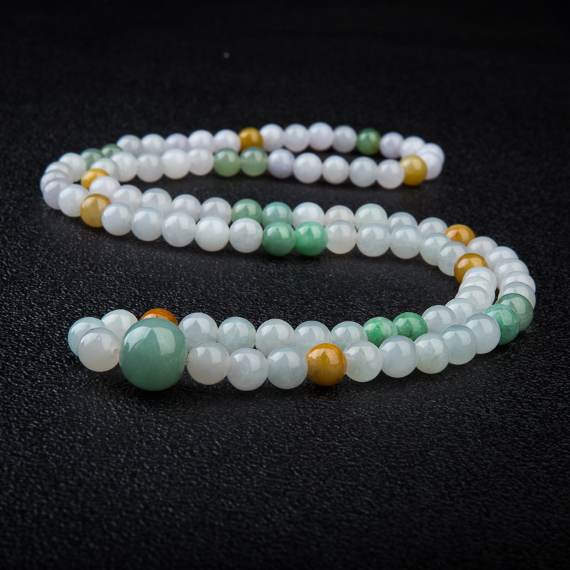 缅甸天然糯冰种翡翠项链-红掌柜