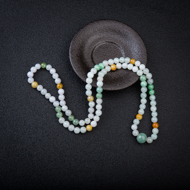 糯冰种翡翠珠联璧合项链-红掌柜