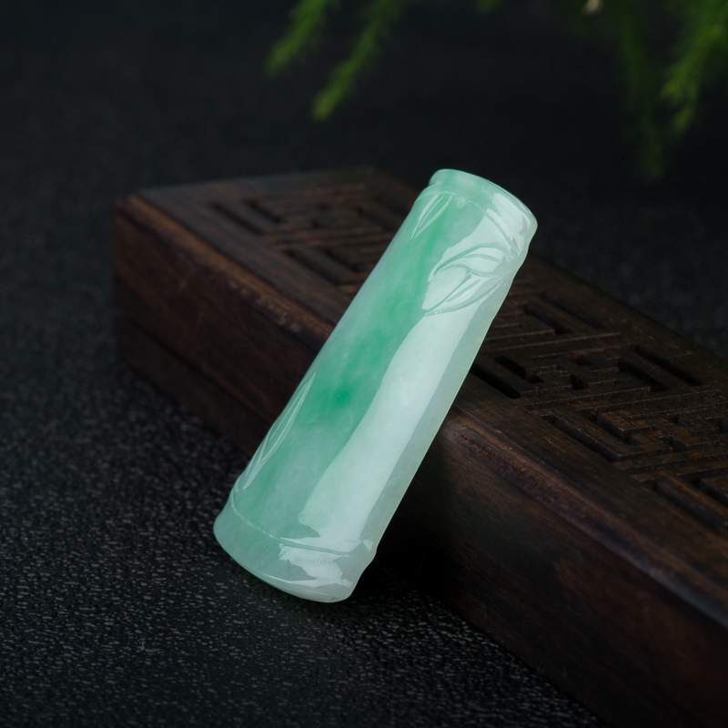 糯种翡翠节节高升吊坠-红掌柜