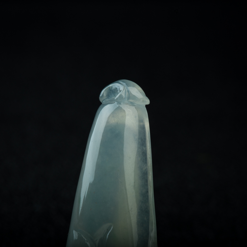 天然糯冰种浅绿翡翠玉兰花吊坠-红掌柜