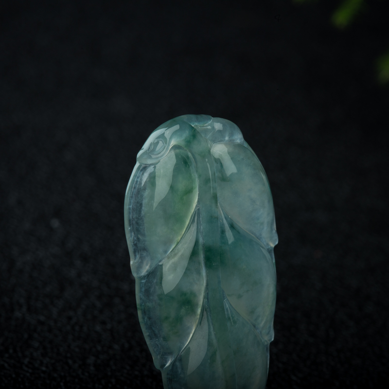 天然冰种飘花翡翠金枝玉叶吊坠-红掌柜