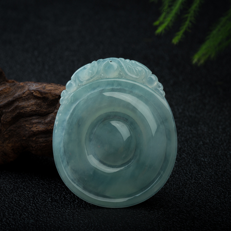 天然缅甸糯冰种翡翠福贝吊坠-红掌柜