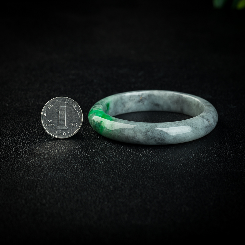 缅甸豆种翡翠手镯-红掌柜