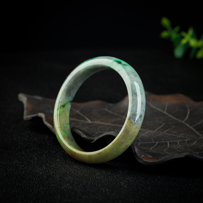 豆种翡翠手镯-红掌柜