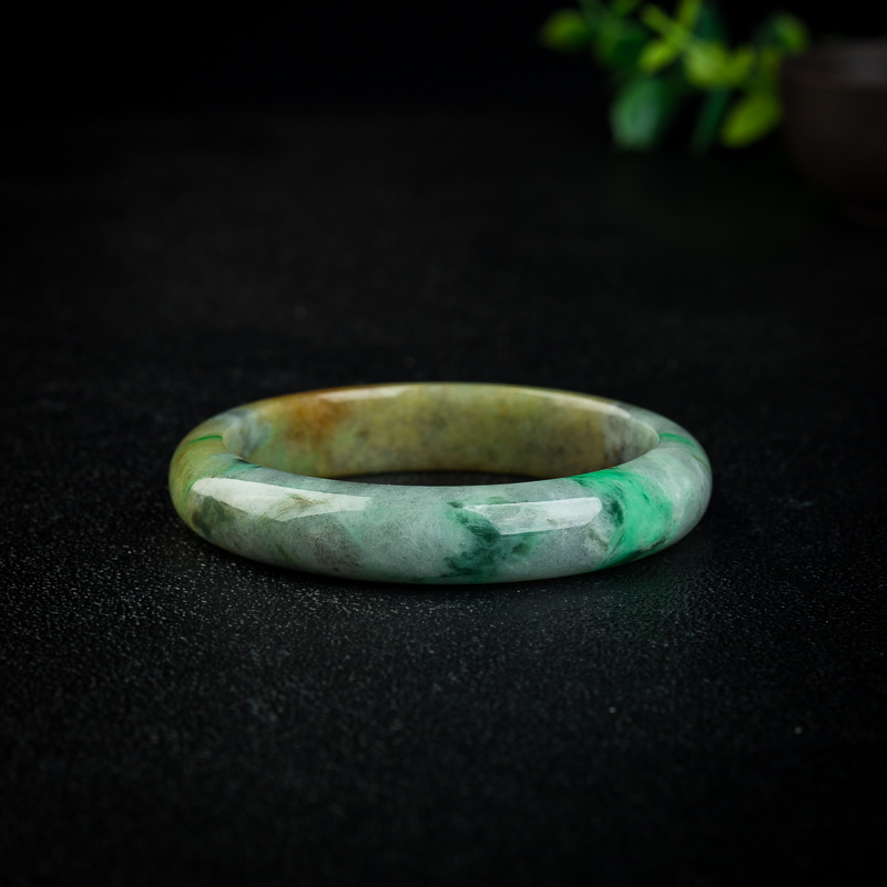 61mm豆种翡翠手镯-红掌柜