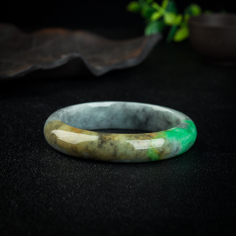 62mm豆种翡翠手镯-红掌柜