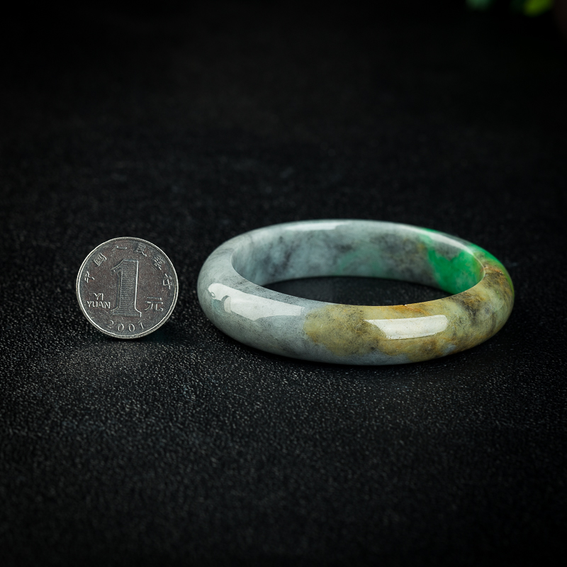 豆种翡翠手镯-红掌柜