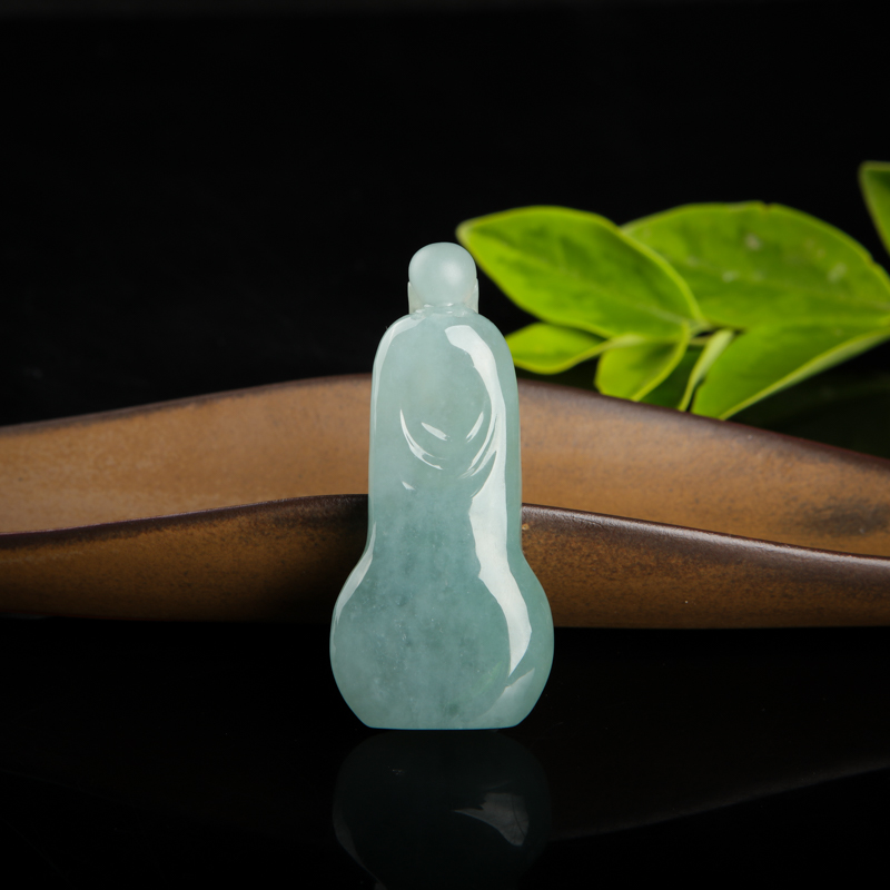 糯种蓝绿翡翠吊坠-红掌柜