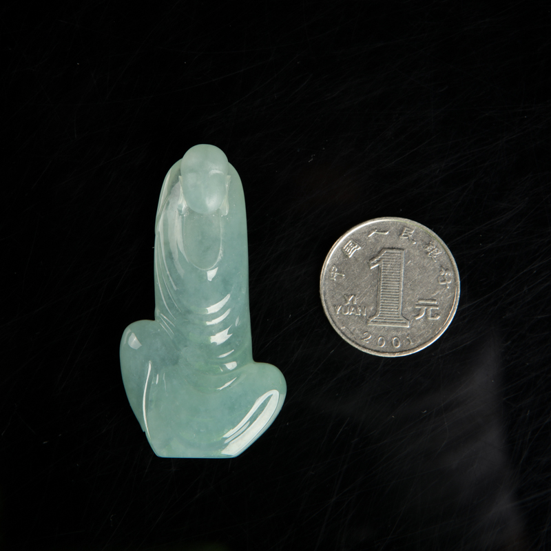 糯种翡翠吊坠-红掌柜