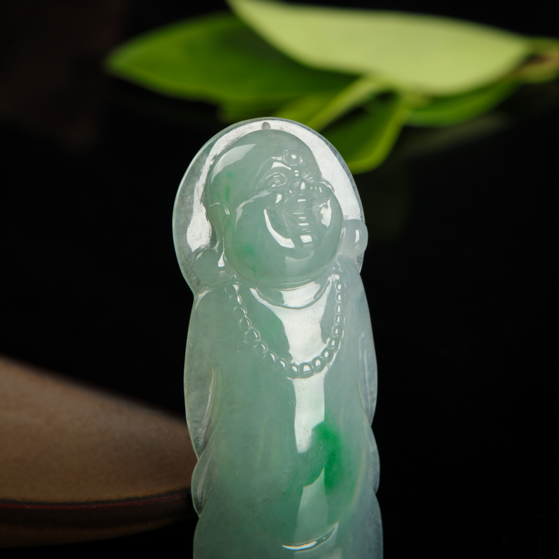 天然翡翠逍遥佛吊坠-红掌柜