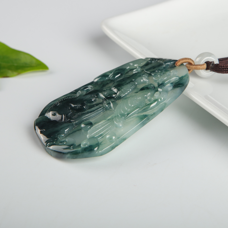 糯冰种翡翠喜上眉梢吊坠-红掌柜