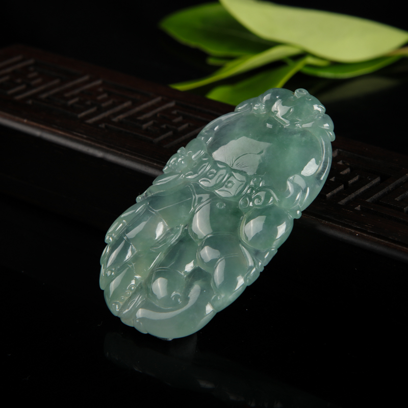 糯冰种翡翠福在眼前吊坠-红掌柜
