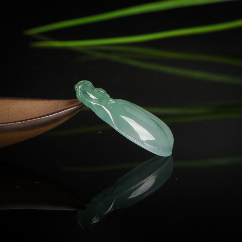 糯冰种飘花翡翠福寿吊坠-红掌柜