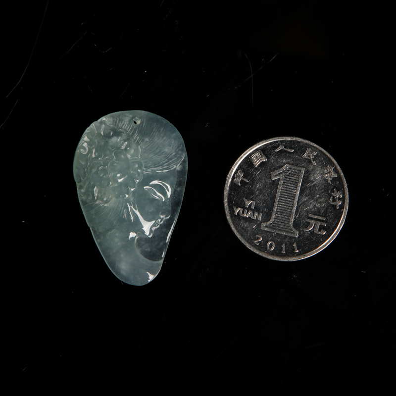 糯冰种翡翠吊坠-红掌柜