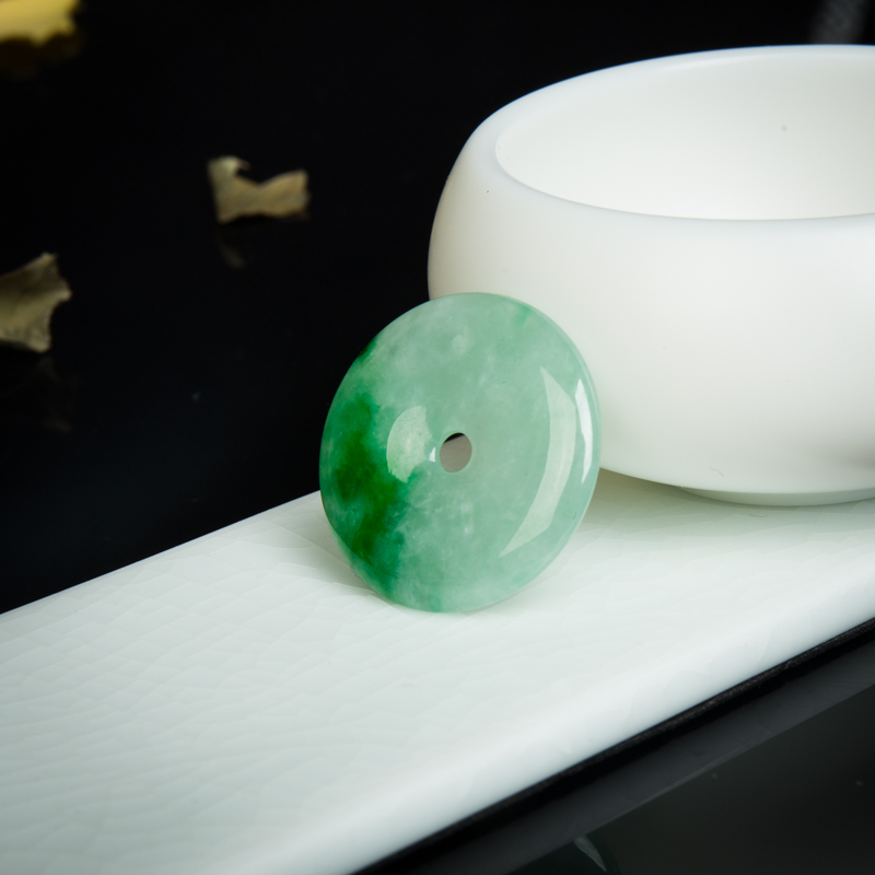 天然翡翠平安扣吊坠-红掌柜