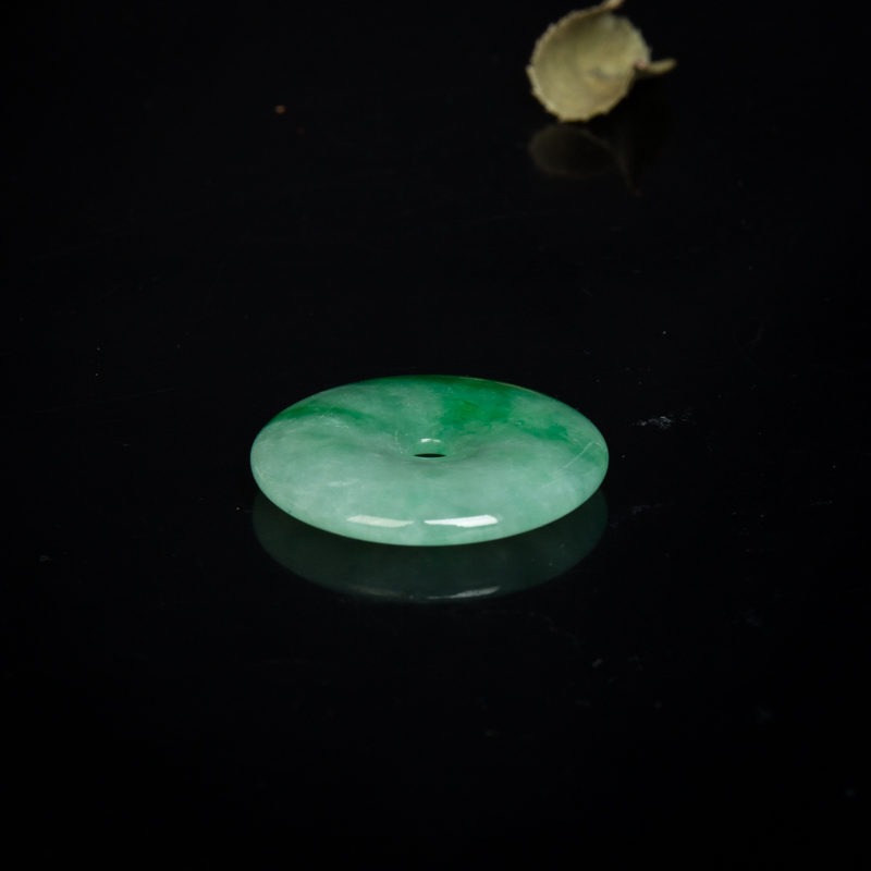 天然翠绿翡翠平安扣吊坠-红掌柜