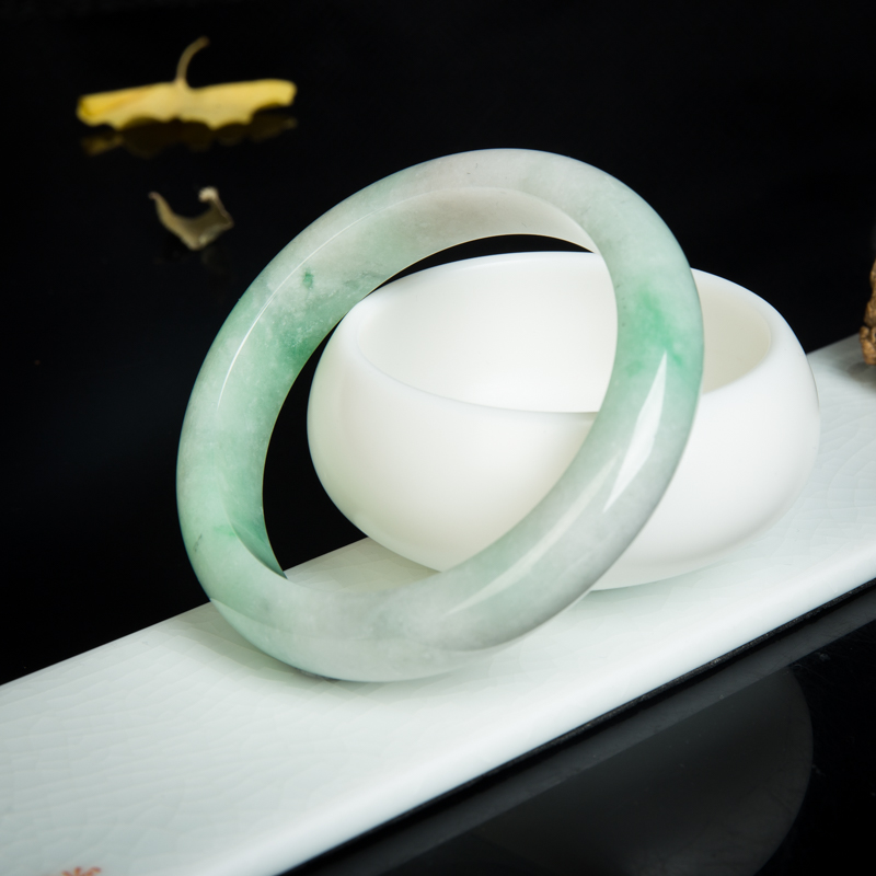 天然缅甸翡翠平安镯-红掌柜