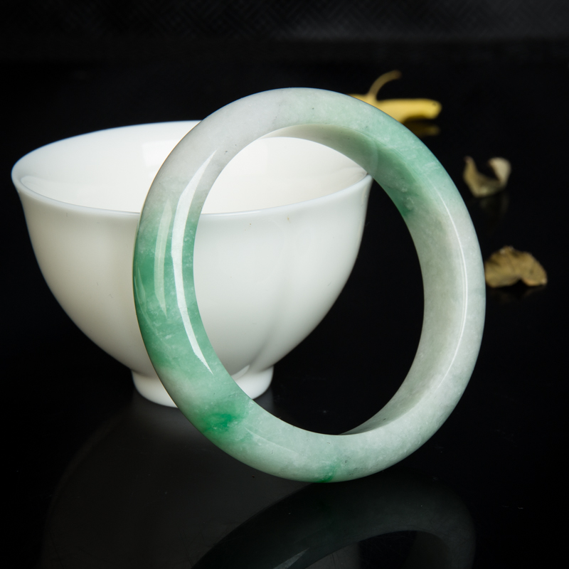 57.5mm飘翠翡翠平安镯-红掌柜