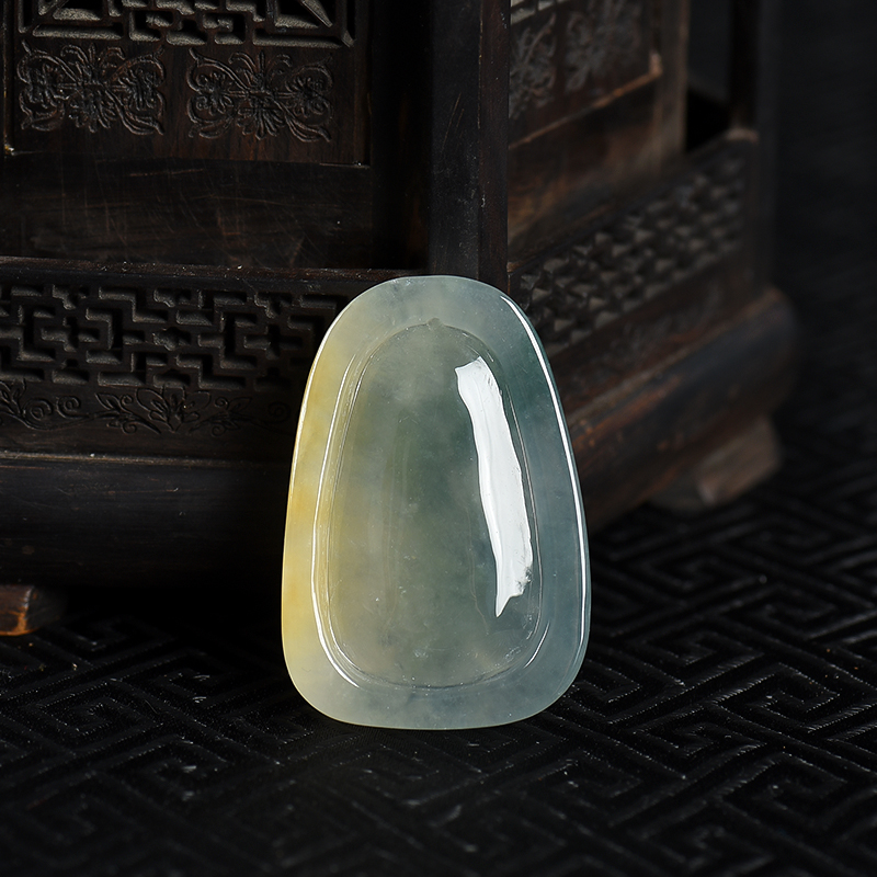 缅甸天然俏色翡翠悟道吊坠-红掌柜