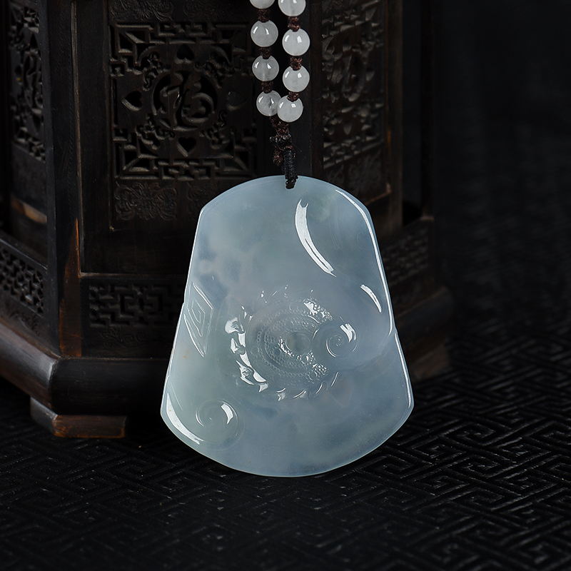 缅甸天然俏色翡翠辰龙吊坠-红掌柜 