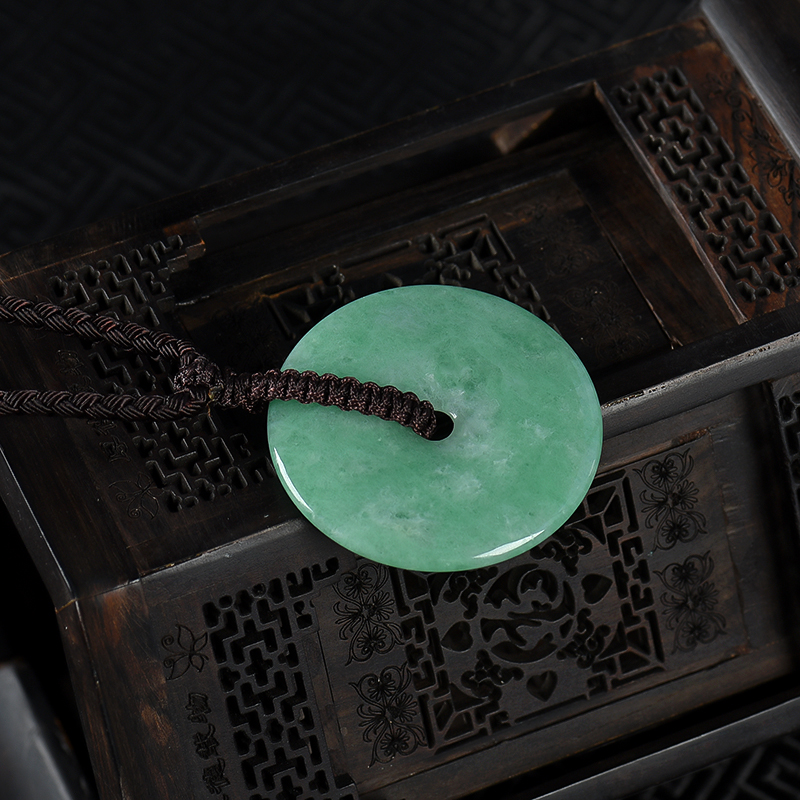 天然翡翠平安扣吊坠-红掌柜