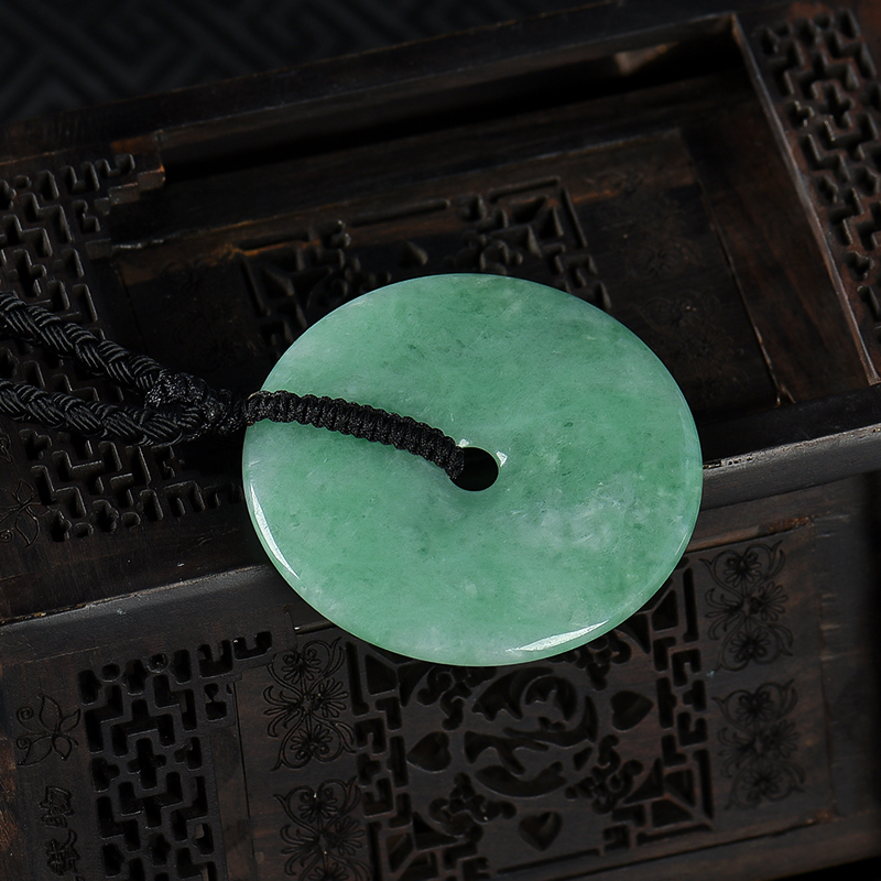天然翡翠平安扣吊坠-红掌柜