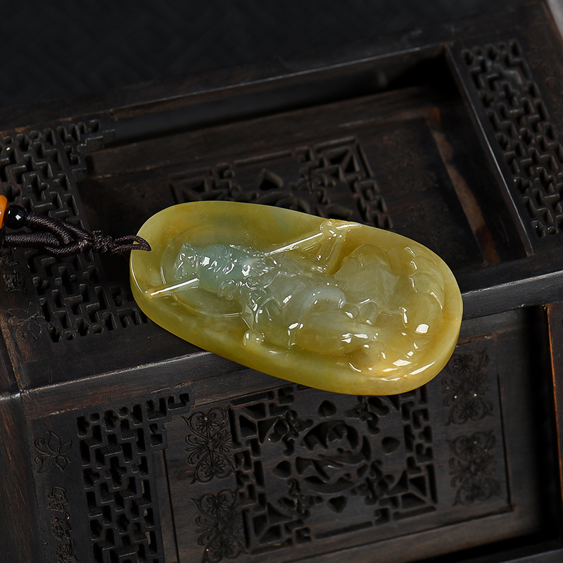 缅甸天然糯种翡翠齐天大圣吊坠-红掌柜