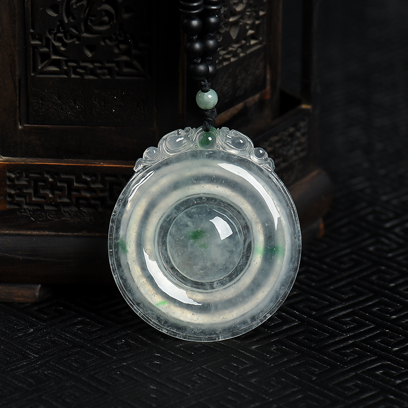 缅甸天然冰种飘翠翡翠福贝吊坠-红掌柜