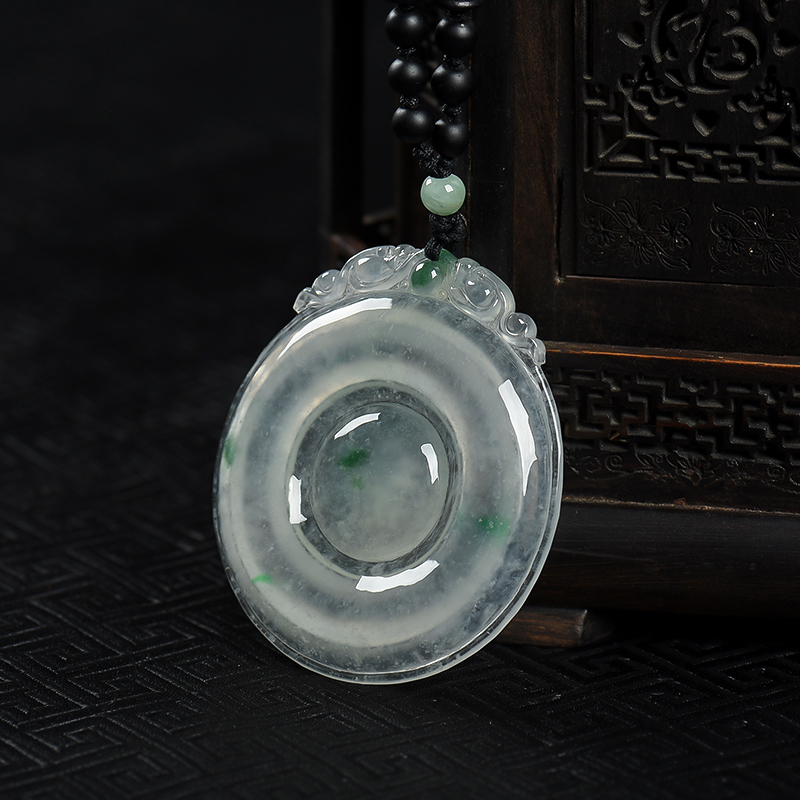 缅甸冰种飘翠翡翠福贝吊坠-红掌柜