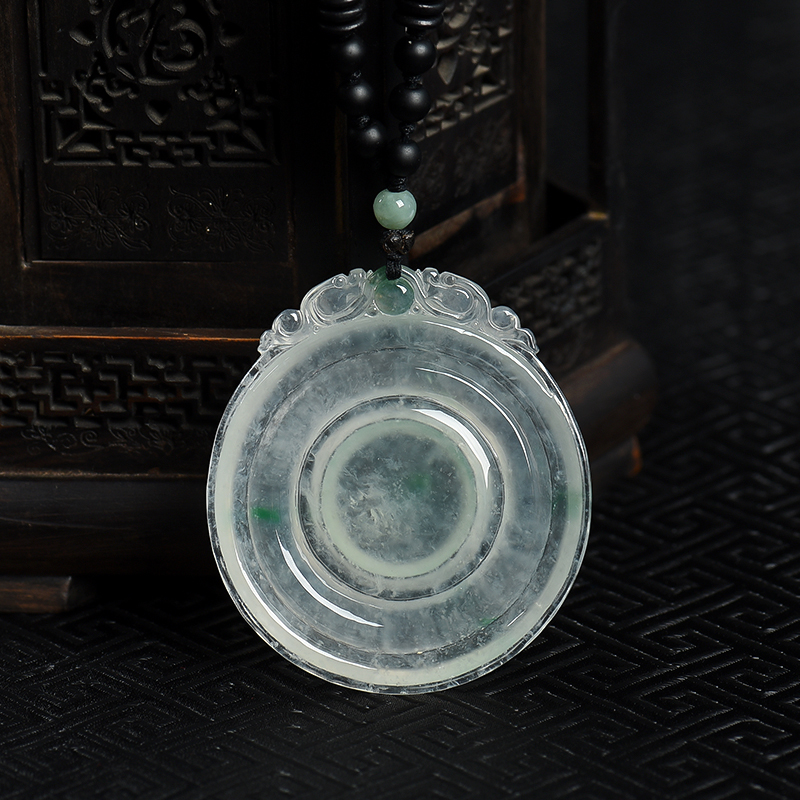 缅甸天然飘翠翡翠福贝吊坠-红掌柜